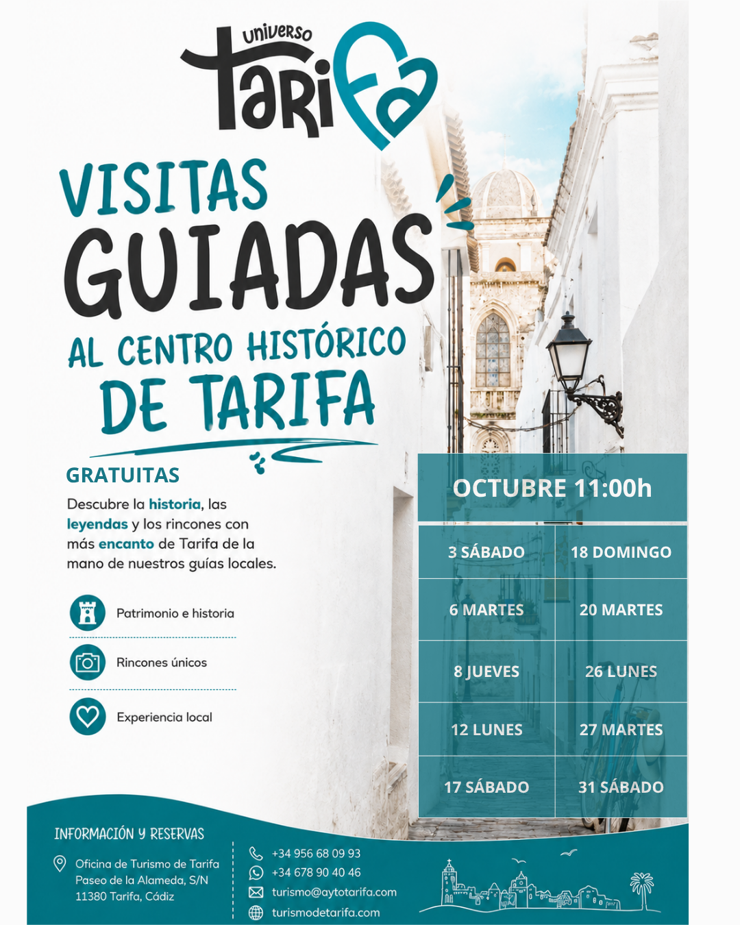 VISITAS GUIADAS GRATUITAS AL CENTRO HISTÓRICO DE TARIFA EN OCTUBRE